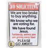 Image 1 : NEW NO SOLICITING METAL SIGN