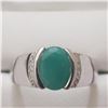 Image 1 : SILVER EMERALD RING (~SIZE 7.75