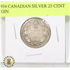 Image 1 : 1934 CANADIAN SILVER 25 CENT COIN