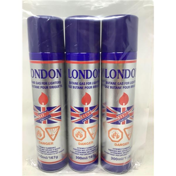 London Butane Gas For Lighters (3 x 300ml)