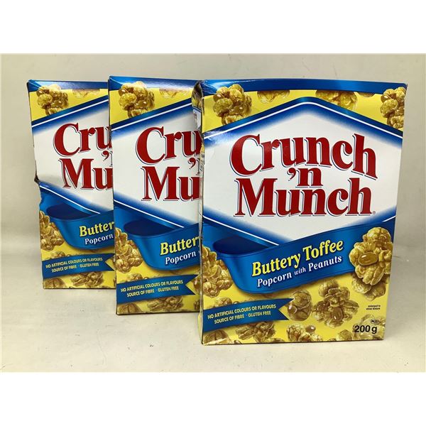 Crunch 'n Munch Buttery Toffee Popcorn with Peanuts (3 x 200g)