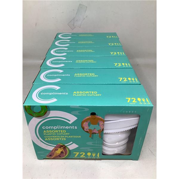 Compliments Assorted Plastic Cutlery (6 x 72pcs)