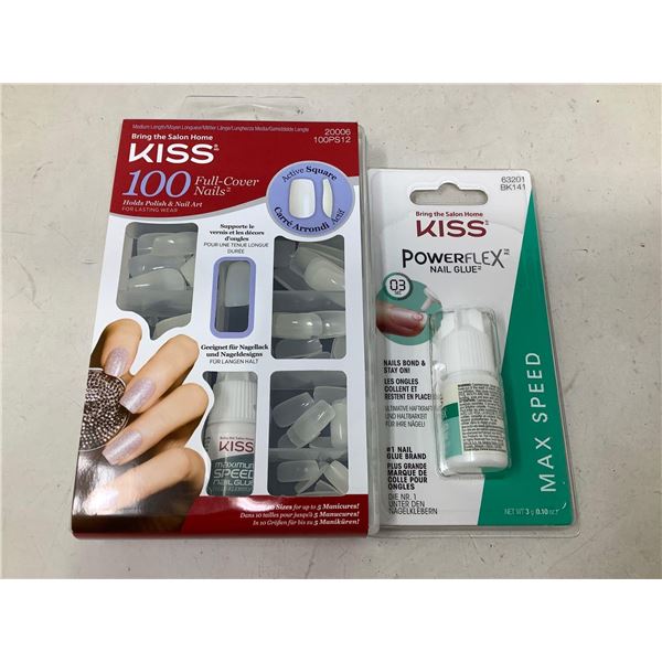 Kiss Full-Cover Press-on Nails and Nail Glue