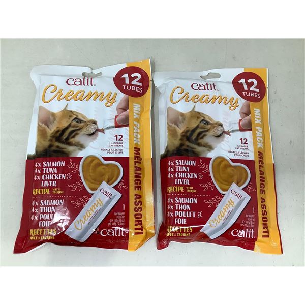 Catit Creamy Salmon, Tuna, Chicken and Liver (2 x 12Tubes)