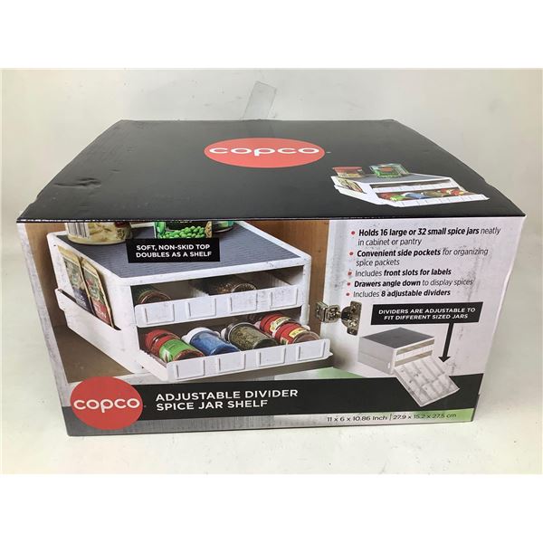Copco Adjustable Divider Spice Jar Shelf (11 x 6 x 10.86in)
