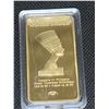 Image 3 : The Last Pharaoh 1 troy ounce 999/1000 gold plated wafer bar new in case