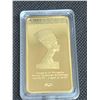 Image 2 : The Last Pharaoh 1 troy ounce 999/1000 gold plated wafer bar new in case