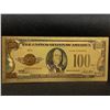 Image 1 : USA $100.00 Certificate Gold Foil Collector Bill