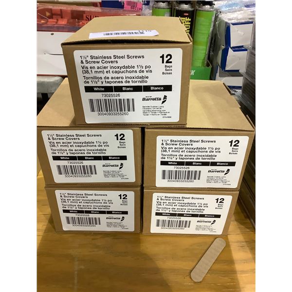1.5" Stainless Steel Screws with White Caps 5X12-10 packs