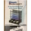Image 2 : 6 Tier Document Tray with Drawer, Black