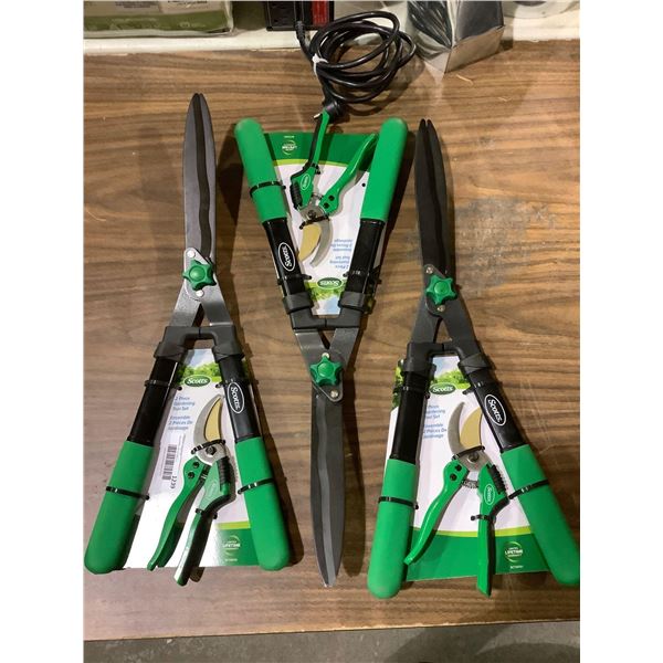 Scotts Wavy Blade Hedge Shears with Small Clippers X3