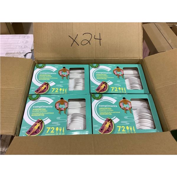 72 piece Assorted Plastic Cutlrey X24