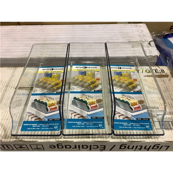 Inter Design Fridge/Freezer Beverage Can Organizer X3