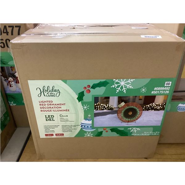 Holiday Living 22"  Lighted LED Red Ornament Decoration