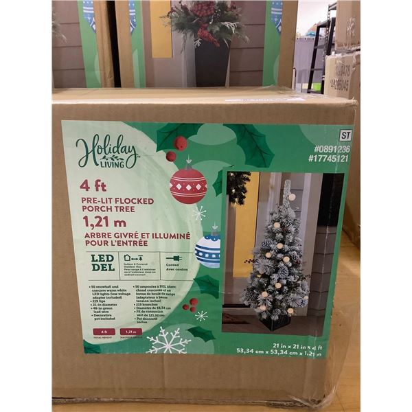 Holiday Living 4' Pre-Lit Flocked Porch tree