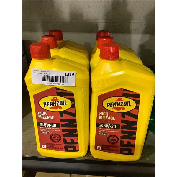 Pennzoil High Mileage 5w-30 oil 6 x 946ml