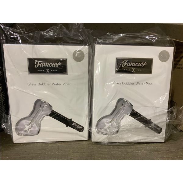 Famous X - 6" Glass Bubbler Water Pipe X2