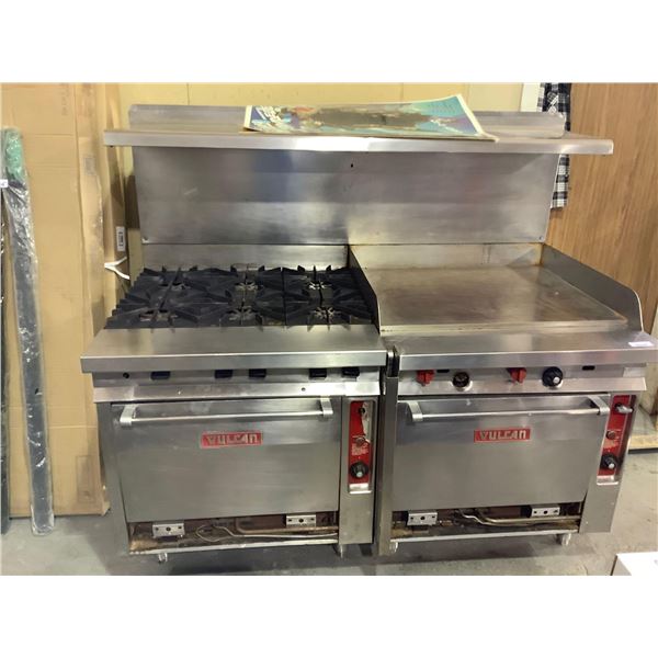 Vulcan Industrial 6 Burner Gas Commercial Range with Griddle & Dual Oven