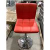 Image 1 : Red Faux Leather Swivel Barr Stool with Foot Rest