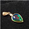 Image 3 : 14K Yellow Gold Enhanced Black Opal(2ct) Diamond(0.07ct) Pendant Â (~weight 0.78g), Made in Canada, 