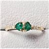 Image 1 : 10K Yellow Gold Emerald(0.54ct) Diamond(0.04ct) Ring (~Size 7)(~weight 1.68g), Made in Canada, Appra