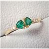 Image 2 : 10K Yellow Gold Emerald(0.54ct) Diamond(0.04ct) Ring (~Size 7)(~weight 1.68g), Made in Canada, Appra