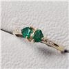 Image 3 : 10K Yellow Gold Emerald(0.54ct) Diamond(0.04ct) Ring (~Size 7)(~weight 1.68g), Made in Canada, Appra