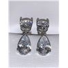 Image 2 : Ladies Tear Drop Cut 1.2 carat Solitaire Dangle Stud Earring SetÂ 