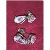 Image 4 : Ladies Tear Drop Cut 1.2 carat Solitaire Dangle Stud Earring SetÂ 