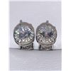 Image 1 : Stainless Back ladies cluster stud earring set with .80 carat solitaires