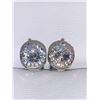 Image 2 : Stainless Back ladies cluster stud earring set with .80 carat solitaires