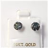Image 1 : 10K White Gold Very Dark Greenish Blue Moissanite(1.5ct) Earrings (~weight 0.63g), Made in Canada, A