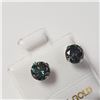 Image 2 : 10K White Gold Very Dark Greenish Blue Moissanite(1.5ct) Earrings (~weight 0.63g), Made in Canada, A