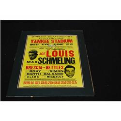 Louis vs. Schmeling Boxing Window Card - 1938