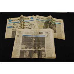 Set of Newspapers Featuring Reagan Inauguration