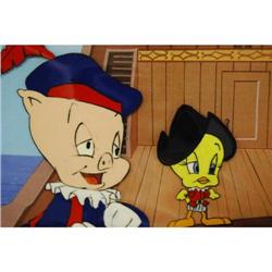 "Porky Pig & Tweety" Original Production Cel