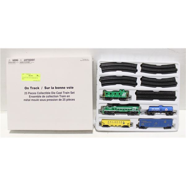 25 PIECE DIE CAST TRAIN SET IN BOX