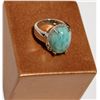 Image 1 : AMAZONITE (GREEN) STERLING SILVER RING SIZE 6