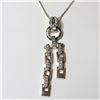 BZ604-98 SILVER CZ 16" 10.26G NECKLACE