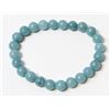 Image 1 : #374-NATURAL AQUAMARINE BEAD BRACELET 7.5"