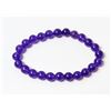 Image 1 : #363-NATURAL AMETHYST BEAD BRACELET 7.5"
