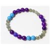 Image 1 : #352-LABRADORITE,TOURQUOISE,SUGILITE BEAD BRACELET