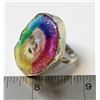 Image 1 : #100-NATURAL RAINBOW SOLAR QUARTZ RING SIZE 9