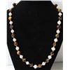 #12-NATURAL TIGER EYE/FRESH WATER PEARL NECKLACE