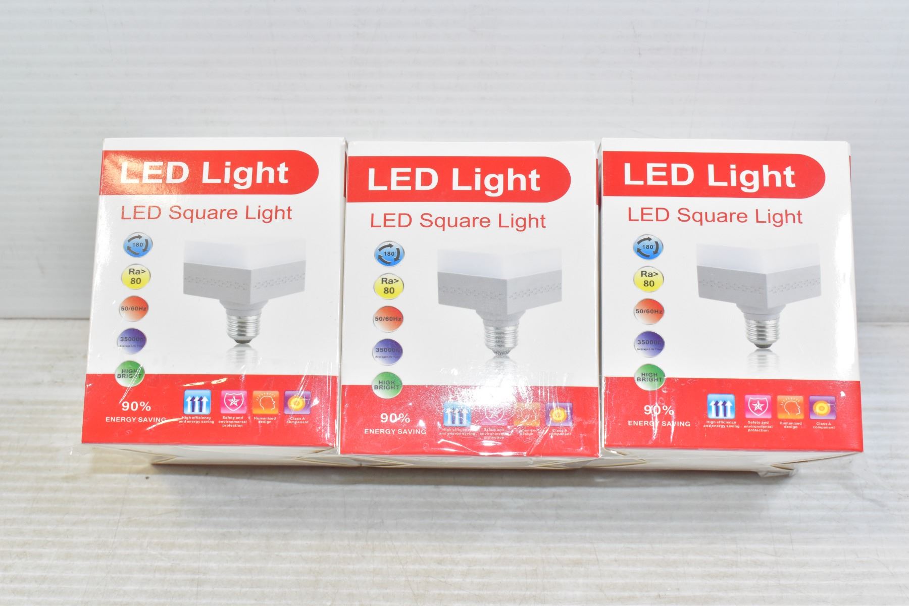 3 PACK LED SQUARE LIGHT BULBS 18W 90% ENERGY