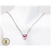 Image 2 : NEW CHOKER CHAIN WITH HEART PENDANT PINK