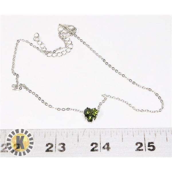 NEW CHOKER CHAIN WITH HEART PENDANT LIME