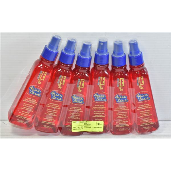 LOT OF 6 X 8 OZ RED-E TO GO FRIZZ LESS SPRAY