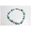 Image 1 : #15-FRESH WATER PEARL/TURQUOISE BRACELET