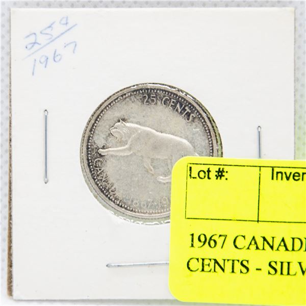 1967 CANADIAN TWENTY FIVE CENTS - SILVER